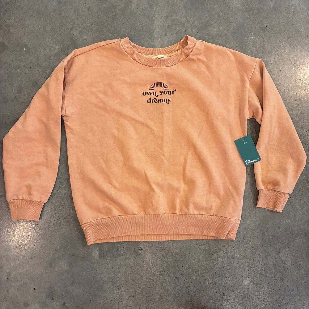 The Commons Own your Dreams tan crewneck sweater Medium 8 NEW Bixby Nomad